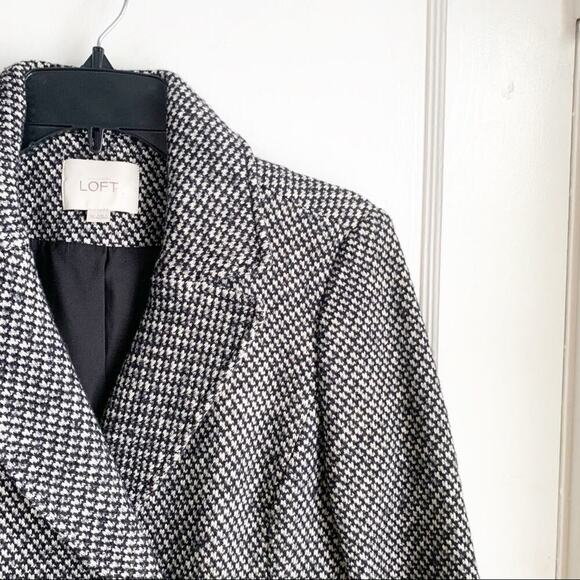 LOFT Cotton Wool Blend Double Breasted Peacoat Winter Pea Coat Buttons XS Black - Picture 5 of 16